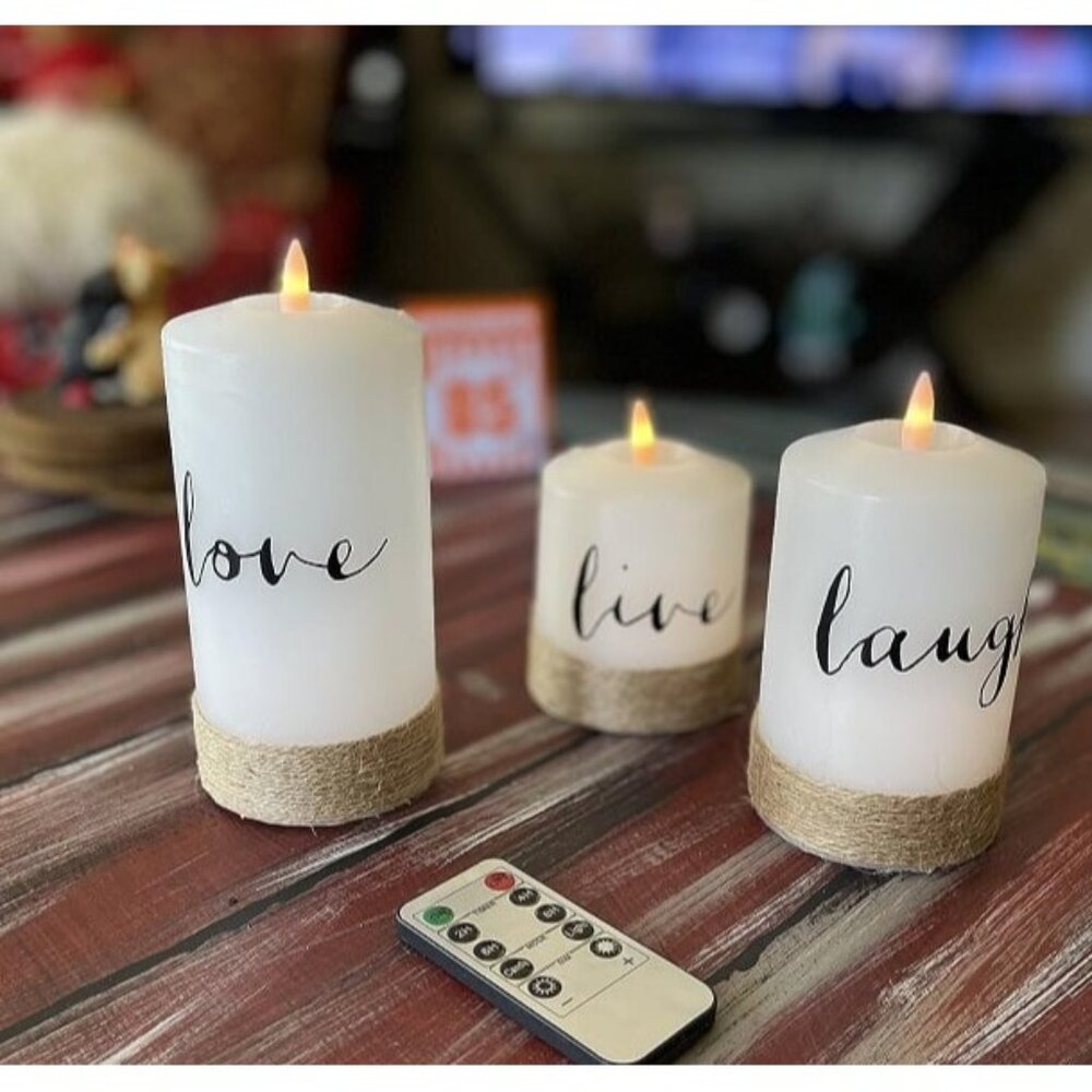 New Battery Flameless Candles with 10-Key Remote Timer, Real Wax Pillar LED